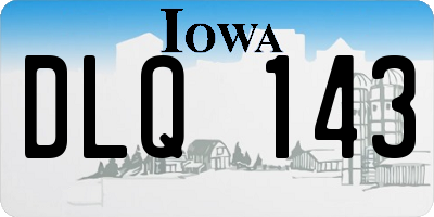IA license plate DLQ143