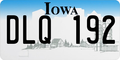 IA license plate DLQ192