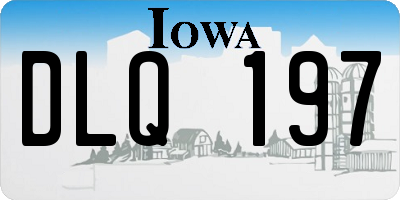 IA license plate DLQ197
