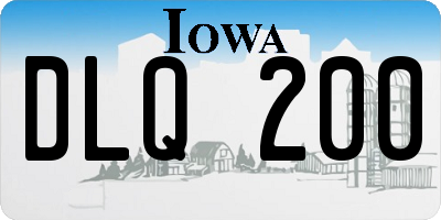 IA license plate DLQ200