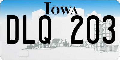 IA license plate DLQ203