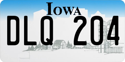 IA license plate DLQ204