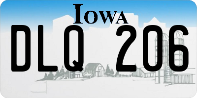 IA license plate DLQ206
