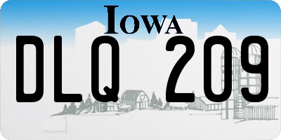IA license plate DLQ209
