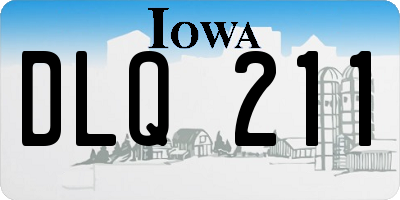 IA license plate DLQ211