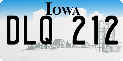 IA license plate DLQ212