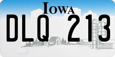 IA license plate DLQ213