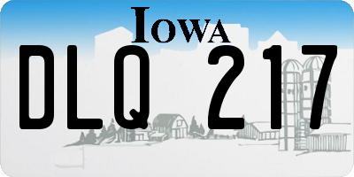 IA license plate DLQ217