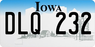 IA license plate DLQ232