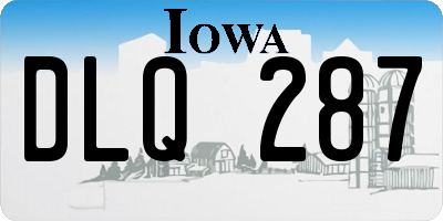 IA license plate DLQ287