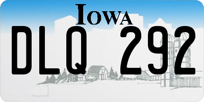 IA license plate DLQ292