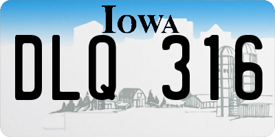 IA license plate DLQ316