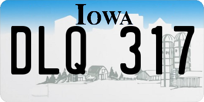 IA license plate DLQ317