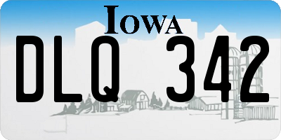 IA license plate DLQ342