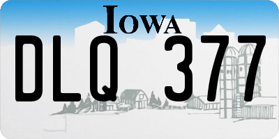 IA license plate DLQ377