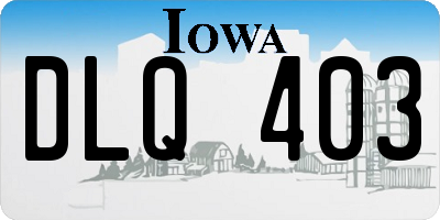 IA license plate DLQ403