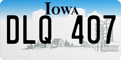 IA license plate DLQ407