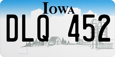 IA license plate DLQ452