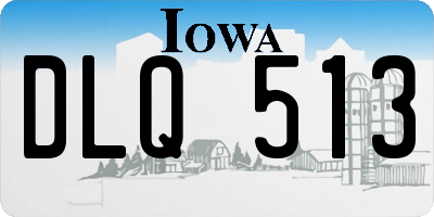 IA license plate DLQ513