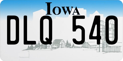 IA license plate DLQ540