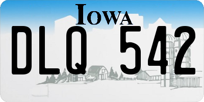 IA license plate DLQ542
