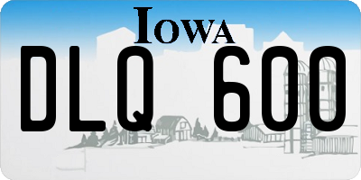 IA license plate DLQ600