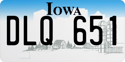 IA license plate DLQ651