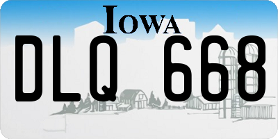 IA license plate DLQ668