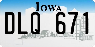 IA license plate DLQ671