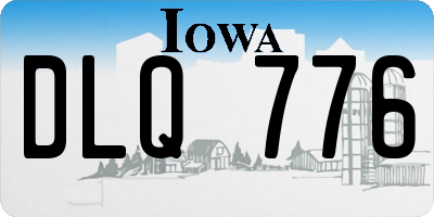IA license plate DLQ776