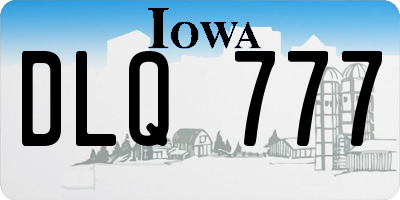 IA license plate DLQ777