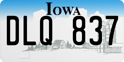 IA license plate DLQ837