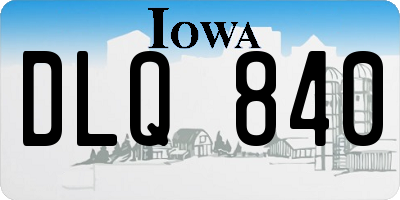 IA license plate DLQ840