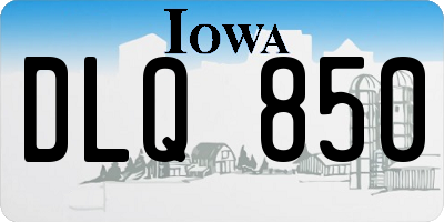 IA license plate DLQ850