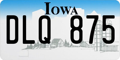 IA license plate DLQ875