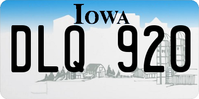 IA license plate DLQ920