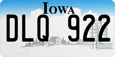 IA license plate DLQ922