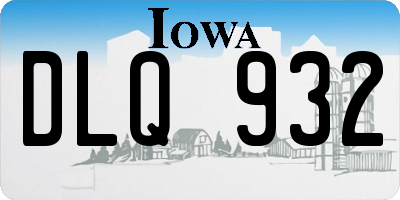 IA license plate DLQ932