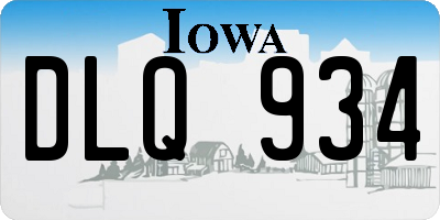 IA license plate DLQ934