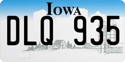 IA license plate DLQ935