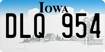 IA license plate DLQ954