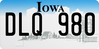 IA license plate DLQ980