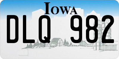 IA license plate DLQ982