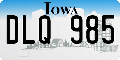 IA license plate DLQ985