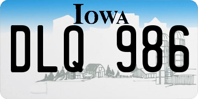IA license plate DLQ986