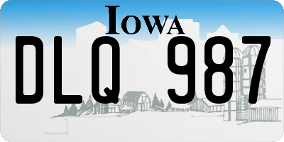 IA license plate DLQ987