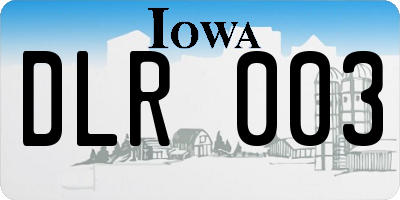 IA license plate DLR003