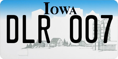 IA license plate DLR007