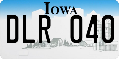 IA license plate DLR040