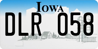 IA license plate DLR058